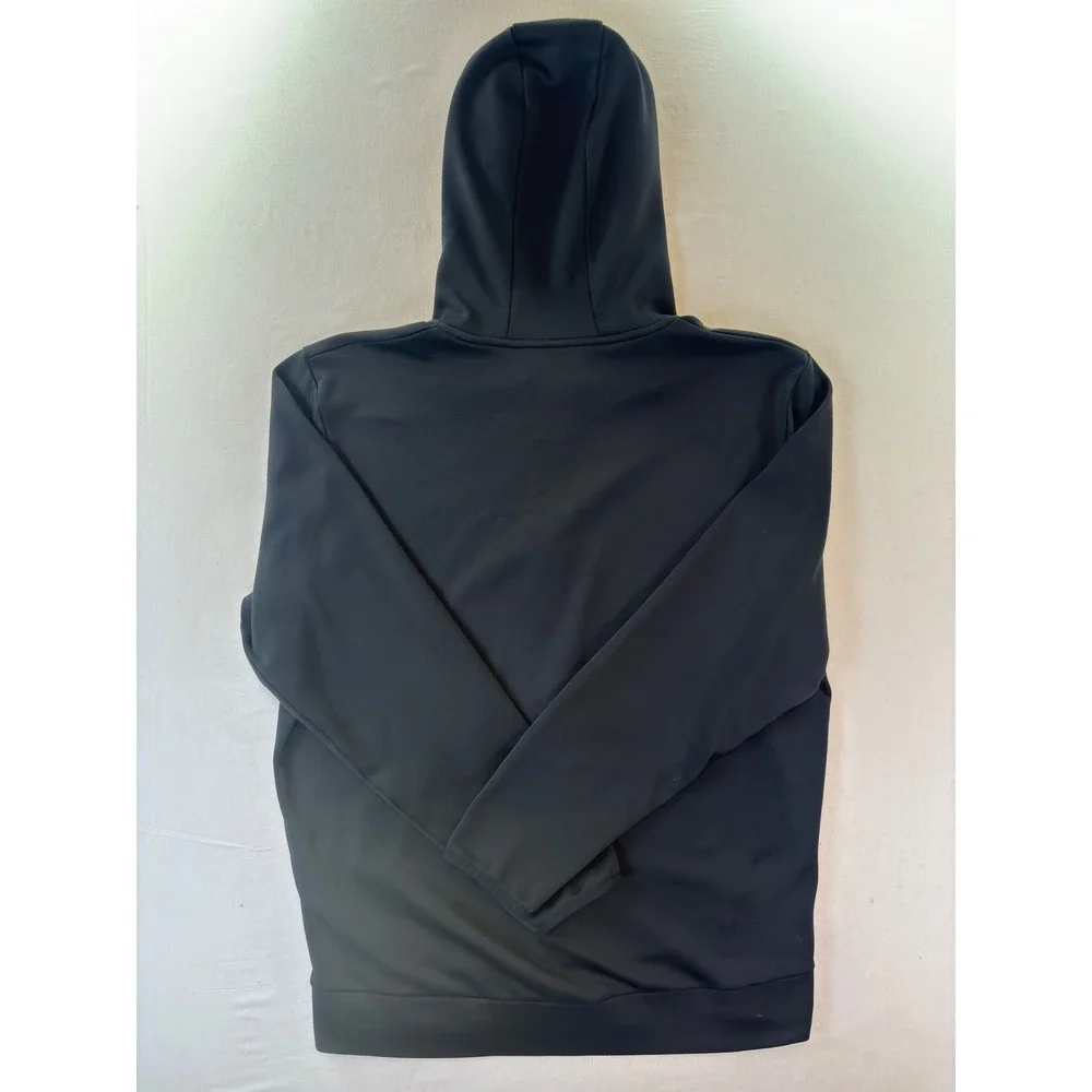 Under Armour Mens Full Zip Hoodie Black Fleece Lined 1357110 Large Loose Fit